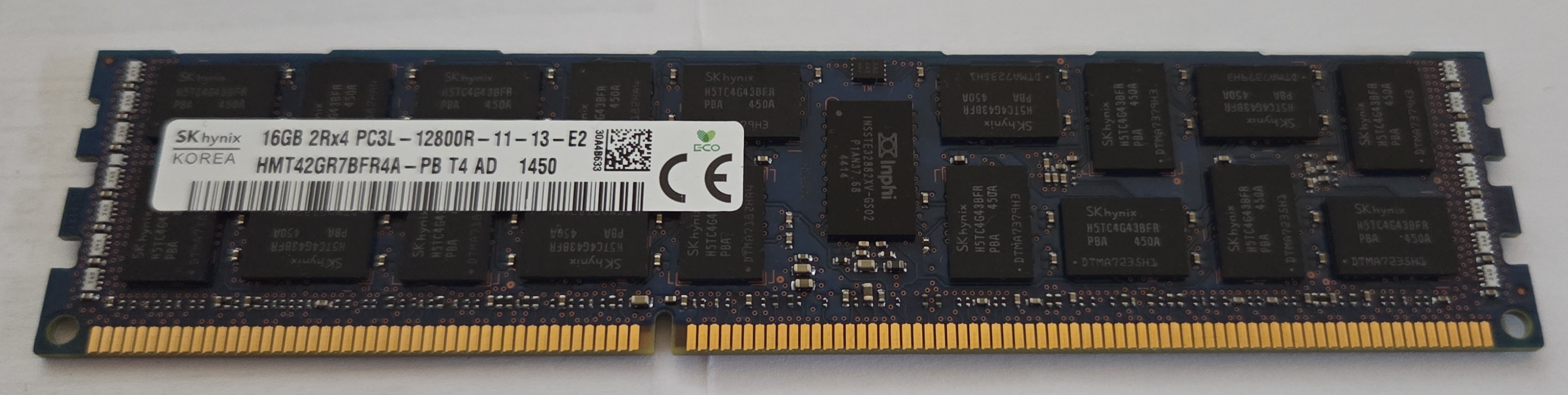 SK hynix 16GB DDR3L ECC RDIMM 1600MHz (HMT42GR7BFR4A-PB)